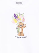 Felpa per bambina Moschino Kids bianca con stampa Teddy Bear HLF02MLDA00 10101 MOSCHINO KIDS 