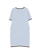 Abito per bambina Balmain Kids azzurro con maglia a coste BY1C61 X0121 652 BALMAIN KIDS 