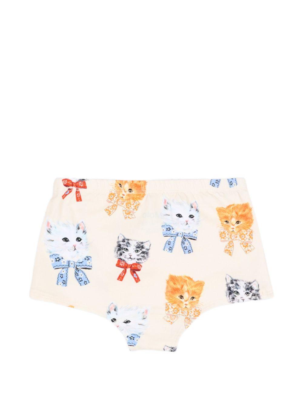 Set di due slip per bambina Molo Kids beige con stampa gatti 2W26Q601 5848 MOLO KIDS 