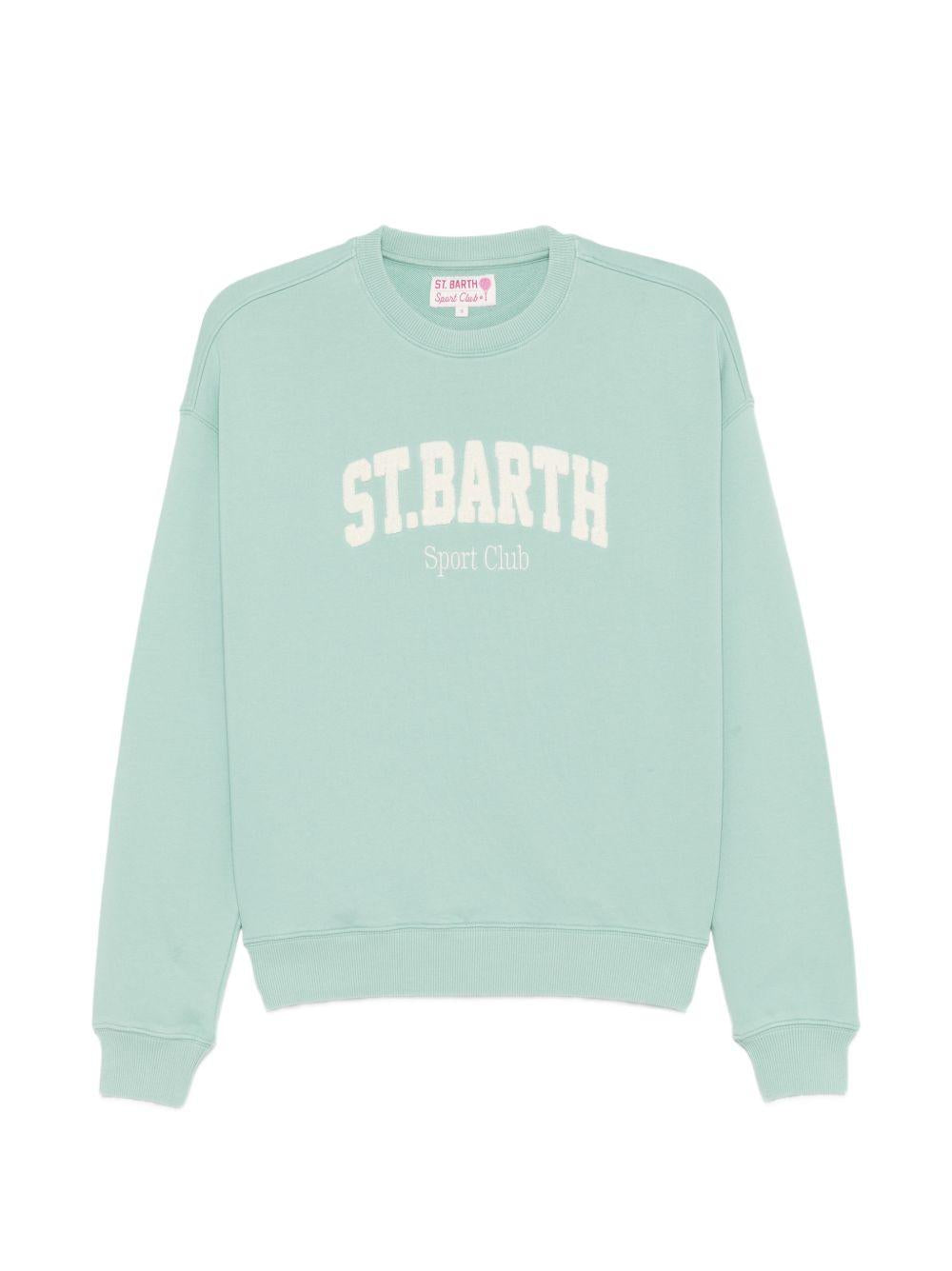 Felpa da donna MC2 Saint Barth verde con applicazione logo STD0001 01234L MC2 ST. BARTH 