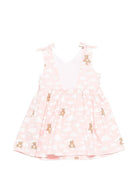 Abito per neonata Moschino Kids rosa con stampa graafica Teddy Bear MDV0DNLLB61 83696 MOSCHINO KIDS 