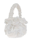 Borsa a spalla per bambina Self-Portrait Kids bianco con applicazione a fiori SS25-727-C CREAM SELF-PORTRAIT KIDS 