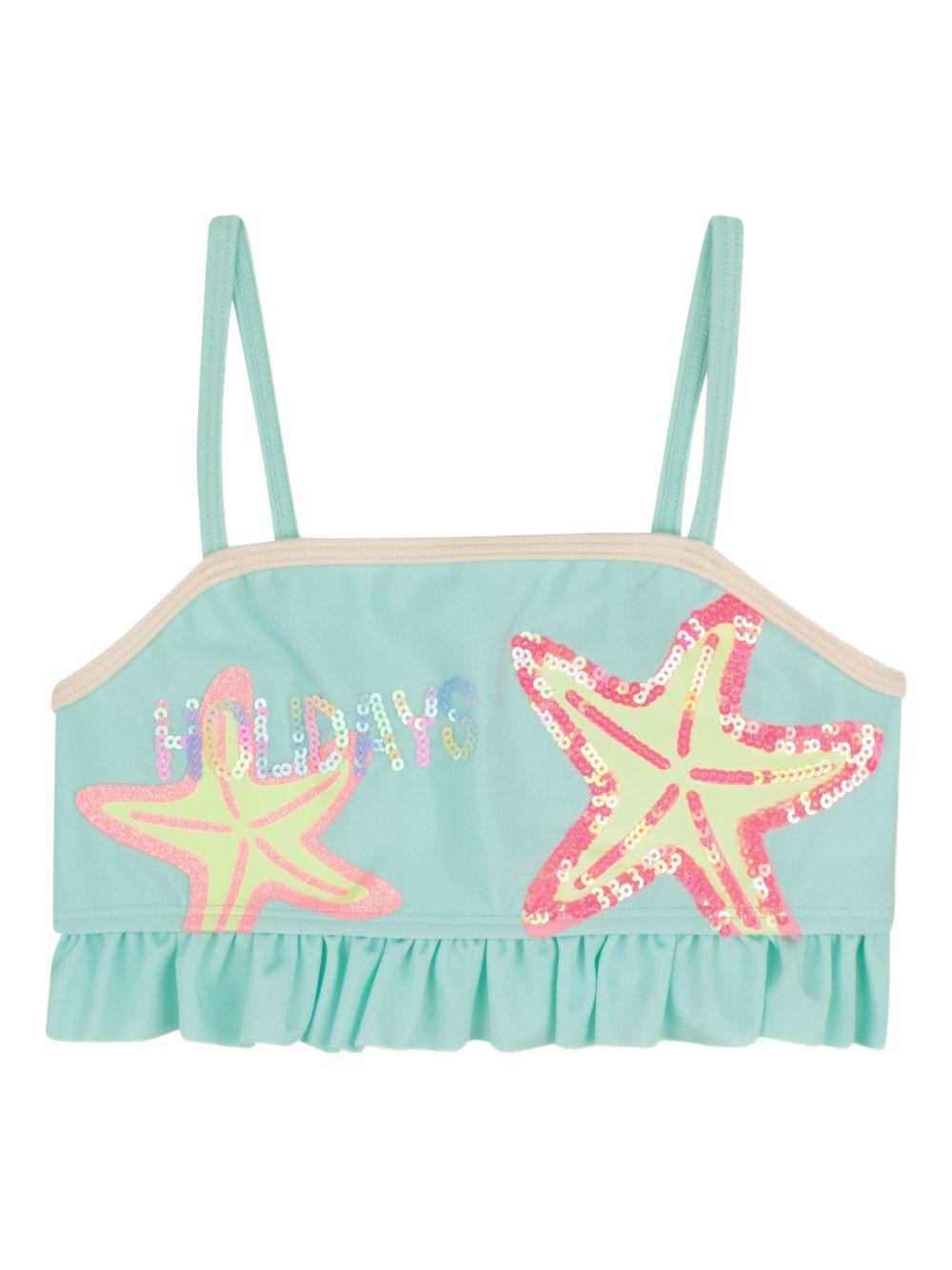 Costume per bambina Billieblush Kids azzurro con stampa stelle marine U22157 76G BILLIEBLUSH KIDS 