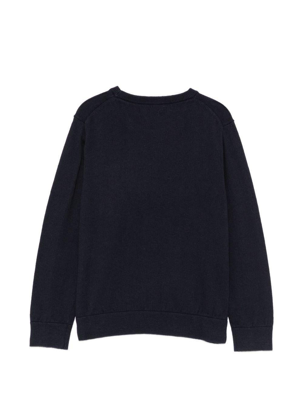 Maglione per bambino Emporio Armani Kids blu con toppa con logo EB000440 AF28773 UB118 EMPORIO ARMANI KIDS 