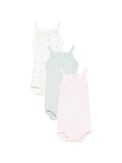 Set tre body per neonata Petit Bateau multicolore con finiture e stampa floreale A0FRW 00 PETIT BATEAU KIDS 