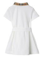Abito per neonata Burberry Kids bianco a maniche corte 8105590 A1464 BURBERRY KIDS 