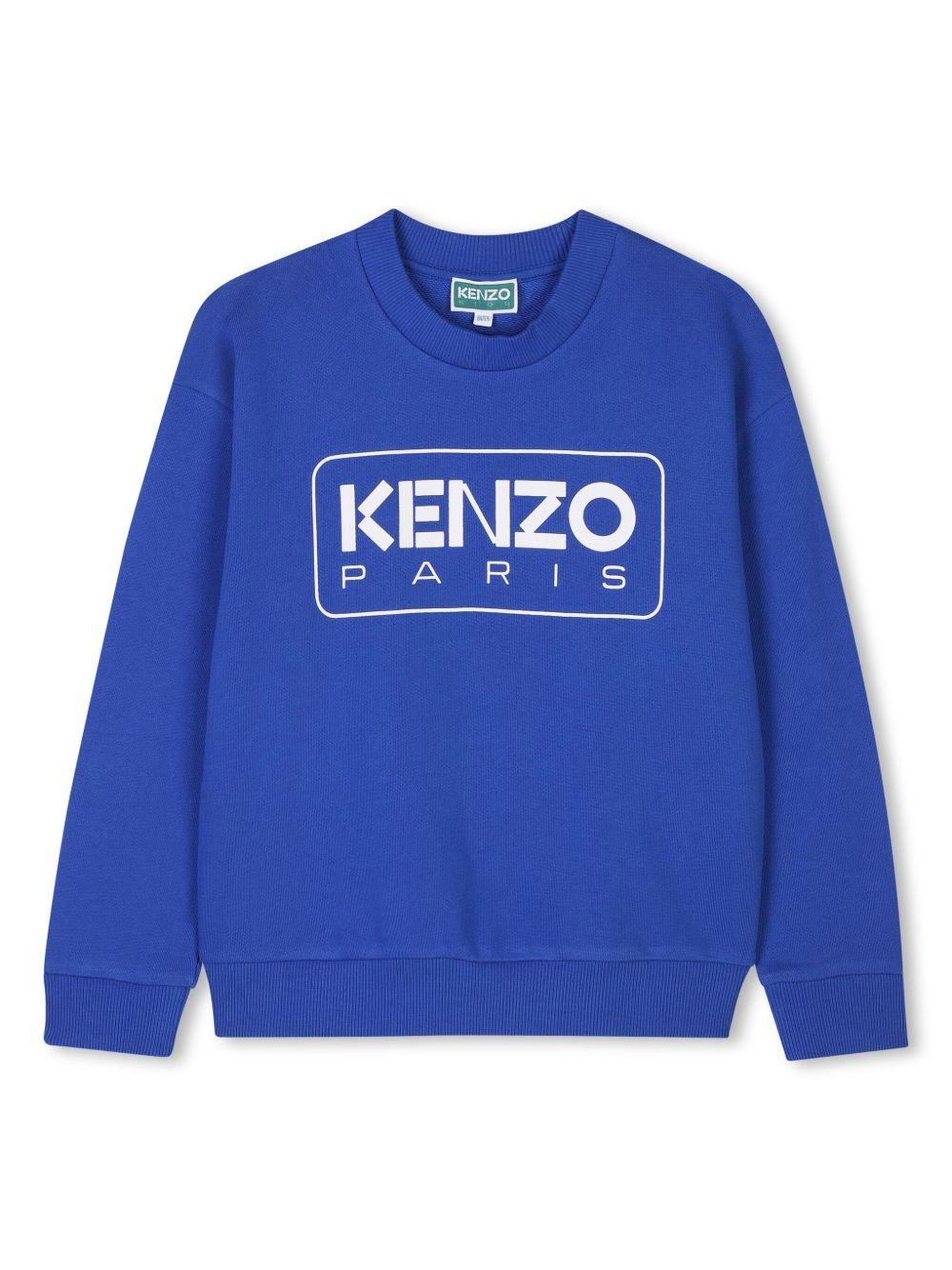 Felpa per bambino Kenzo Kids blu con stampa con logo sul petto K61133 829 KENZO KIDS 