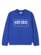 Felpa per bambino Kenzo Kids blu con stampa con logo sul petto K61133 829 KENZO KIDS 