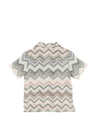 Camicia per bambino Missoni Kids beige con motivo all-over MY5P11 P0595 998 MISSONI KIDS 