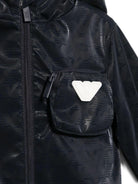 Giubbino per neonato Emporio Armani Kids blu con logo gommato EB000426 AF13370 UB118 EMPORIO ARMANI KIDS 
