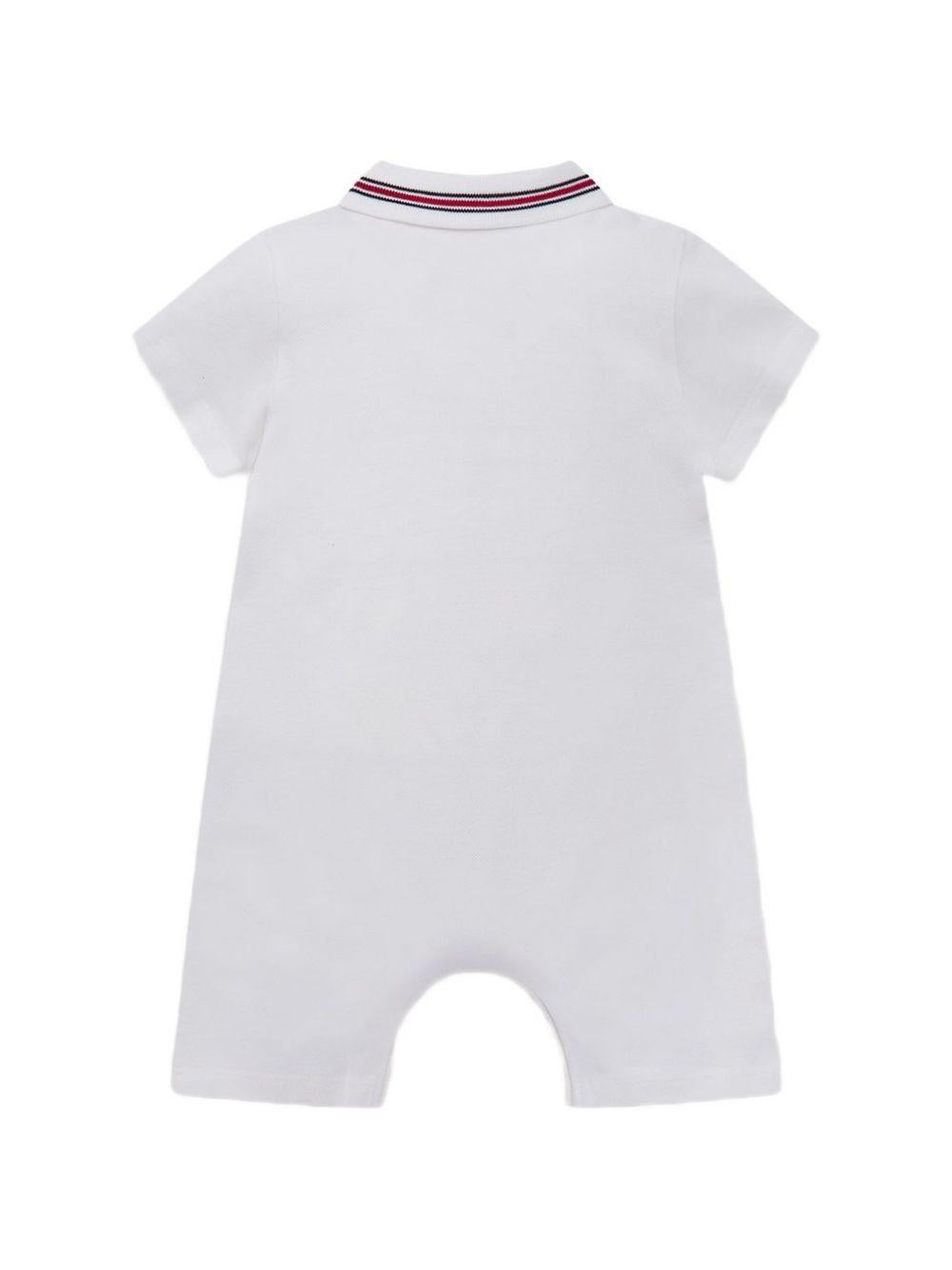 Tutina per neonati Moncler Enfant bianca con colletto a punta L19518L000068496F 034 MONCLER KIDS 