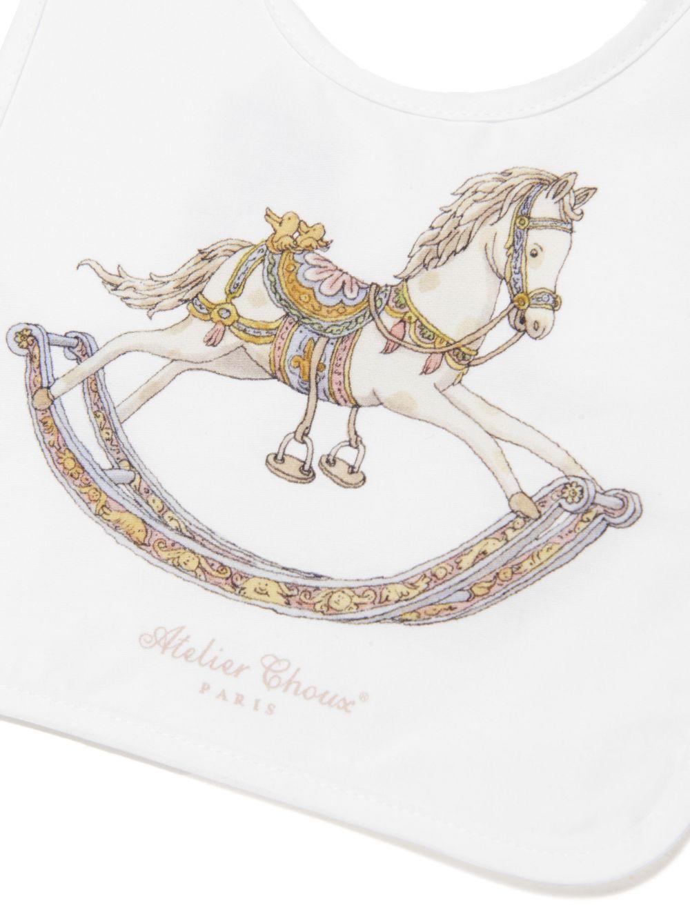 Bavaglino per neonati Atelier Choux bianco con stampa BI-CS-ROH O-U ATELIER CHOUX PARIS 