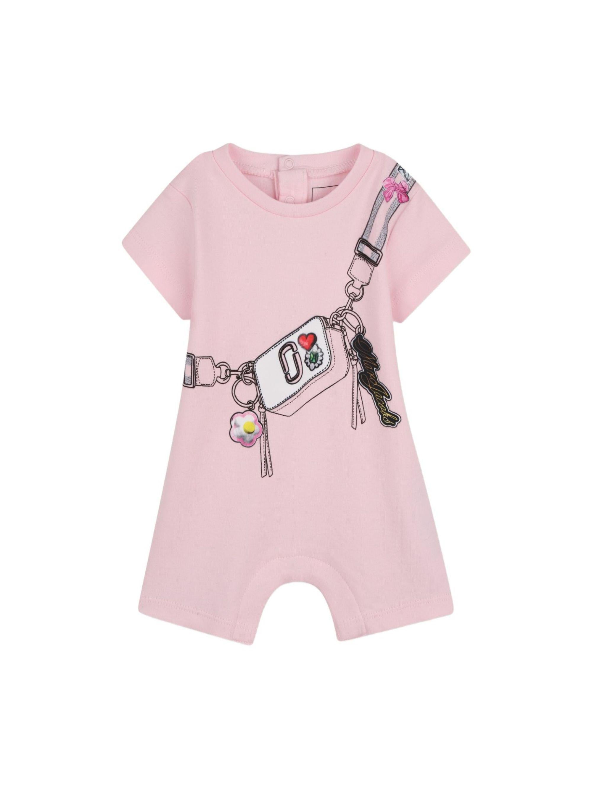 Tutina per neonata The Marc Jacobs Kids rosa con stampa grafica sul davanti W60807 475 THE MARC JACOBS KIDS 