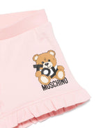 Set di pantaloncini Teddy Bear per neonata Moschino Kids rosa con scollo rotondo MAG01OLBA00 50209 MOSCHINO KIDS 