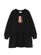 Abito per bambina Moschino Kids nero con dettaglio Teddy Bear HAV0H7LDA63 60100 MOSCHINO KIDS 