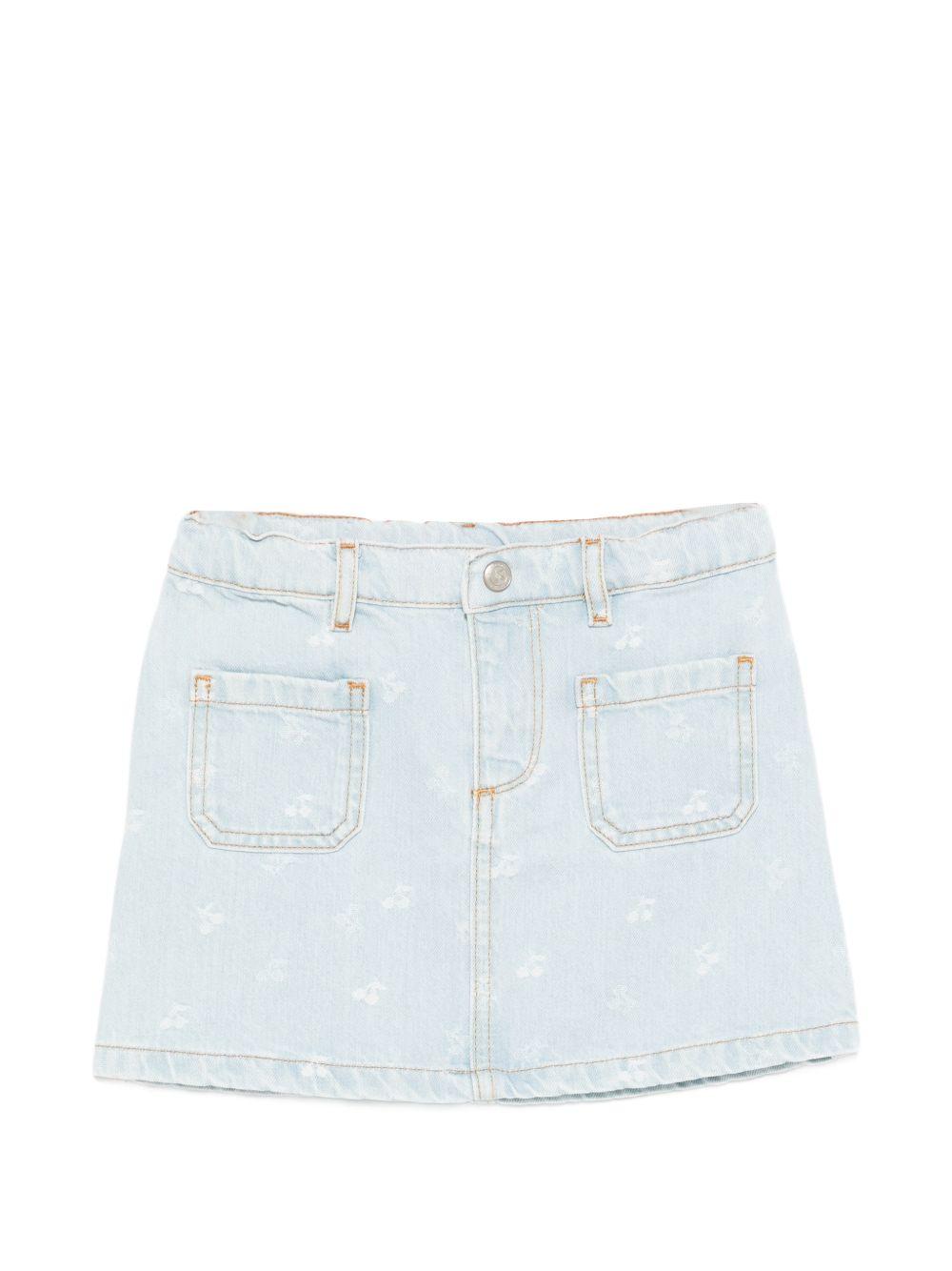 Gonna per bambina Bonpoint denim con stampa ciliegie all-over S06GSKW00008 610 BONPOINT KIDS 