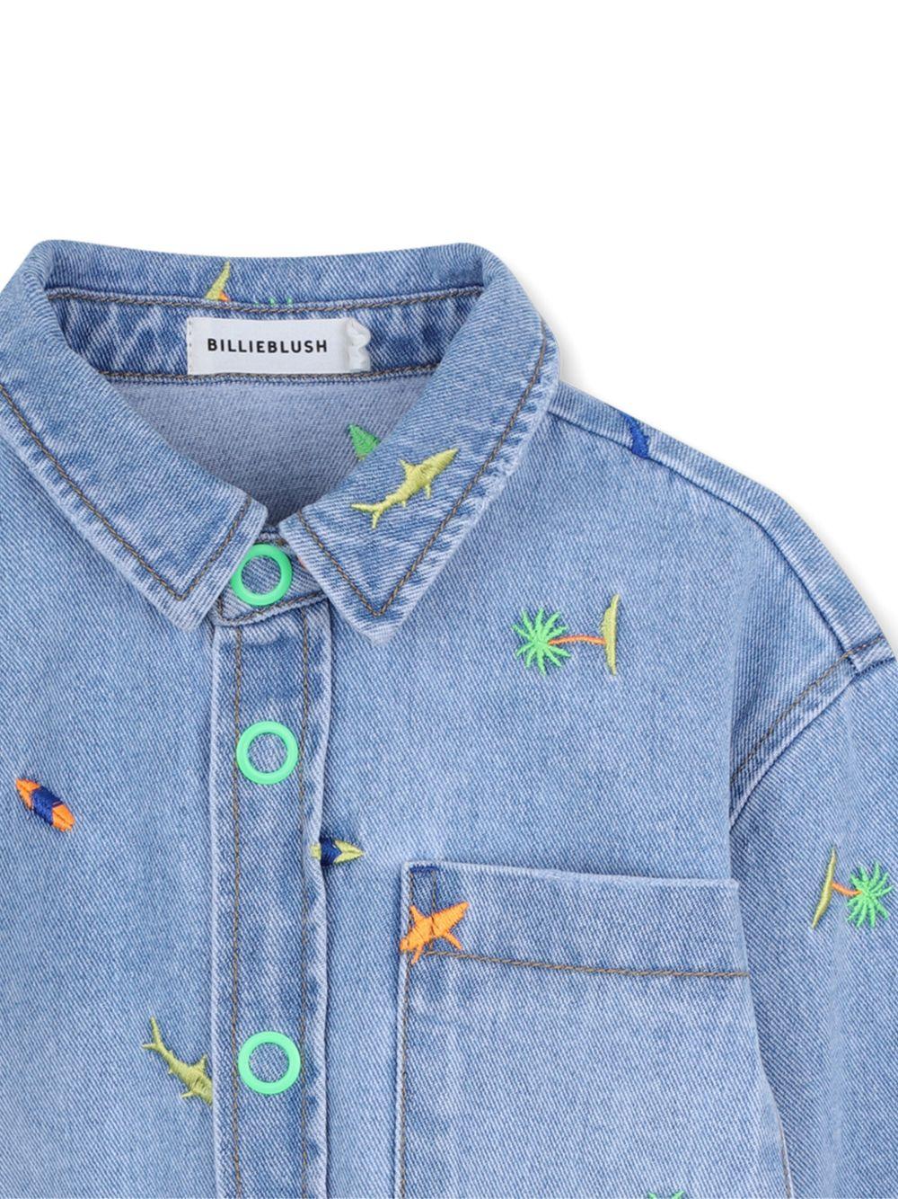 Camicia per bambino Billieblush denim con decorazione in ricamo U22185 Z18 BILLIEBLUSH KIDS 