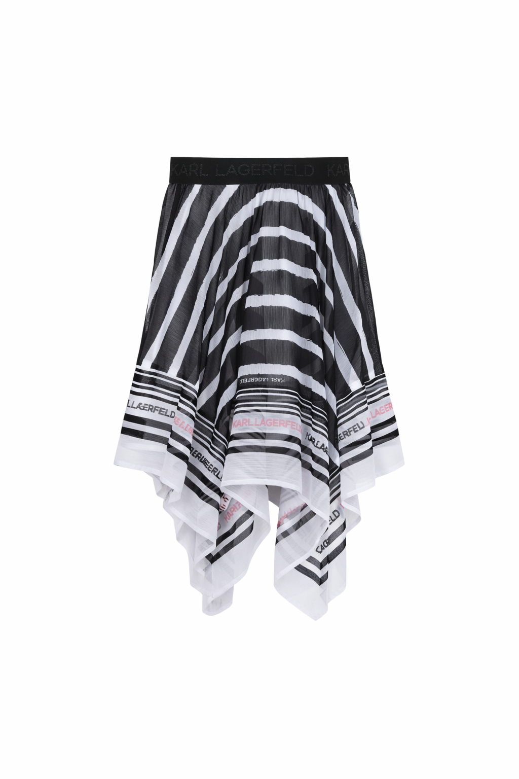 Gonna per bambina Karl Lagerfeld Kids bianca e nera asimmetrica a righe Z31120 N50 KARL LAGERFELD KIDS 