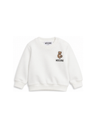 Felpa per neonati Moschino Kids bianco con ricamo Teddy Bear MUF06OLCA40 10063 MOSCHINO KIDS 