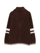 Maglione per bambino Eleventy Kids marrone con logo ricamato sul davanti EZ9H60 Z3404 320AV ELEVENTY KIDS 