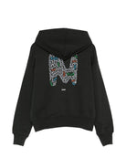 Felpa per bambini MSGM Kids nera con decorazione a strass sul retro S6MSJBZH238 MS040 MSGM KIDS 