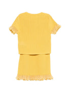 Set t-shirt e gonna Elisabetta Franchi La Mia Bambina giallo con dettagli ruches EFCM025CFL107 2033 ElISABETTA FRANCHI KIDS 