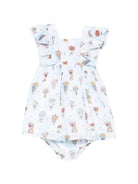Abito per neonata Moschino Kids azzurro con stampa teddy bear all-over MDV0DAL1B13 83281 MOSCHINO KIDS 