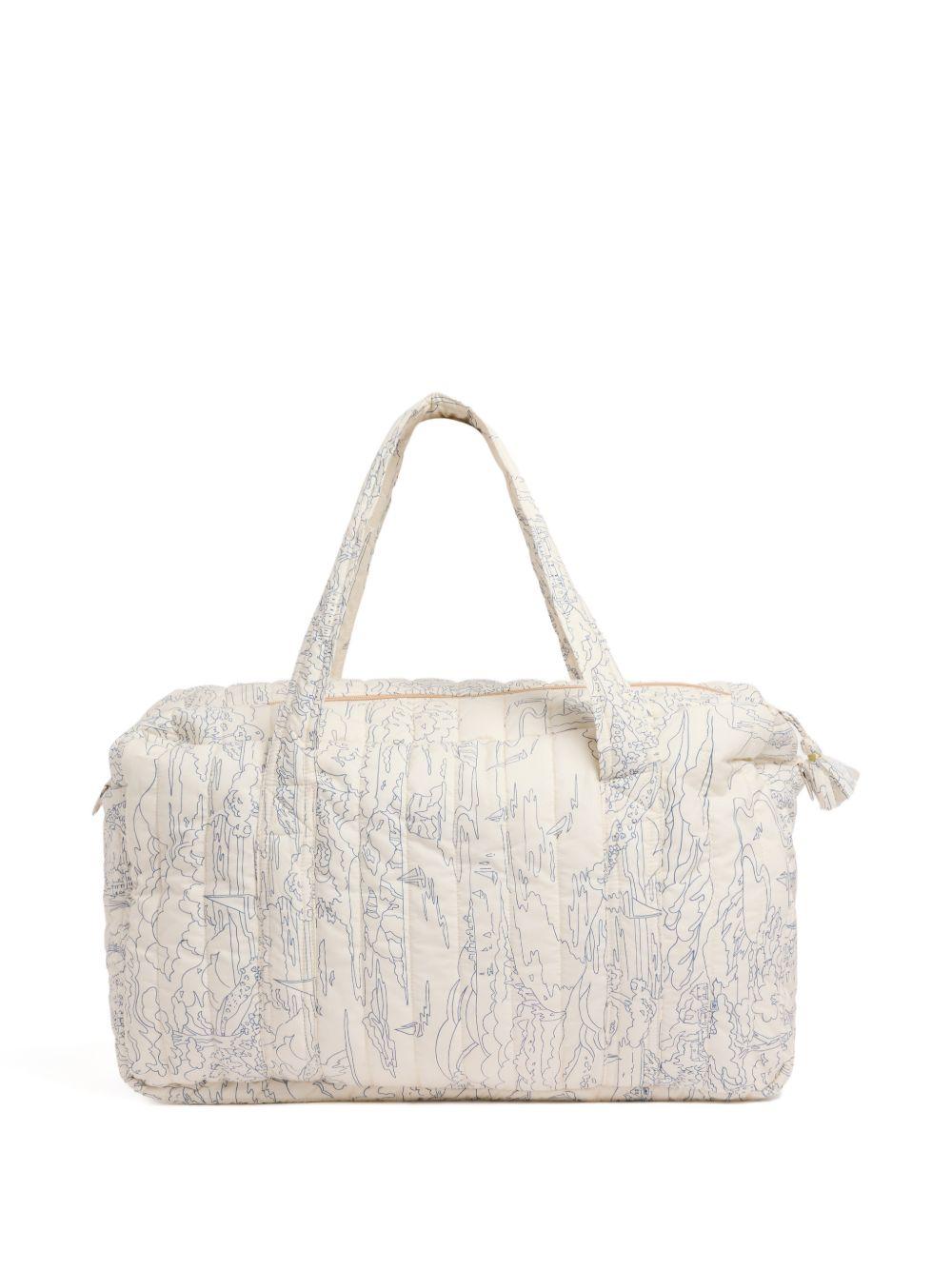 Borsa per pannolini trapuntata  Bonpoint Piou beige con motivo paesaggistico S06OBAW00001 677 BONPOINT 