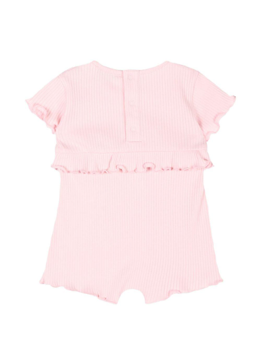 Tutina per neonata Moncler Enfant rosa con logo sul davanti L19518L0000589B0C 505 MONCLER ENFANT 