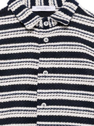 Camicia in maglia per bambino Paolo Pecora Kids blu con colletto alla cubana PP4046 BLU PAOLO PECORA KIDS 