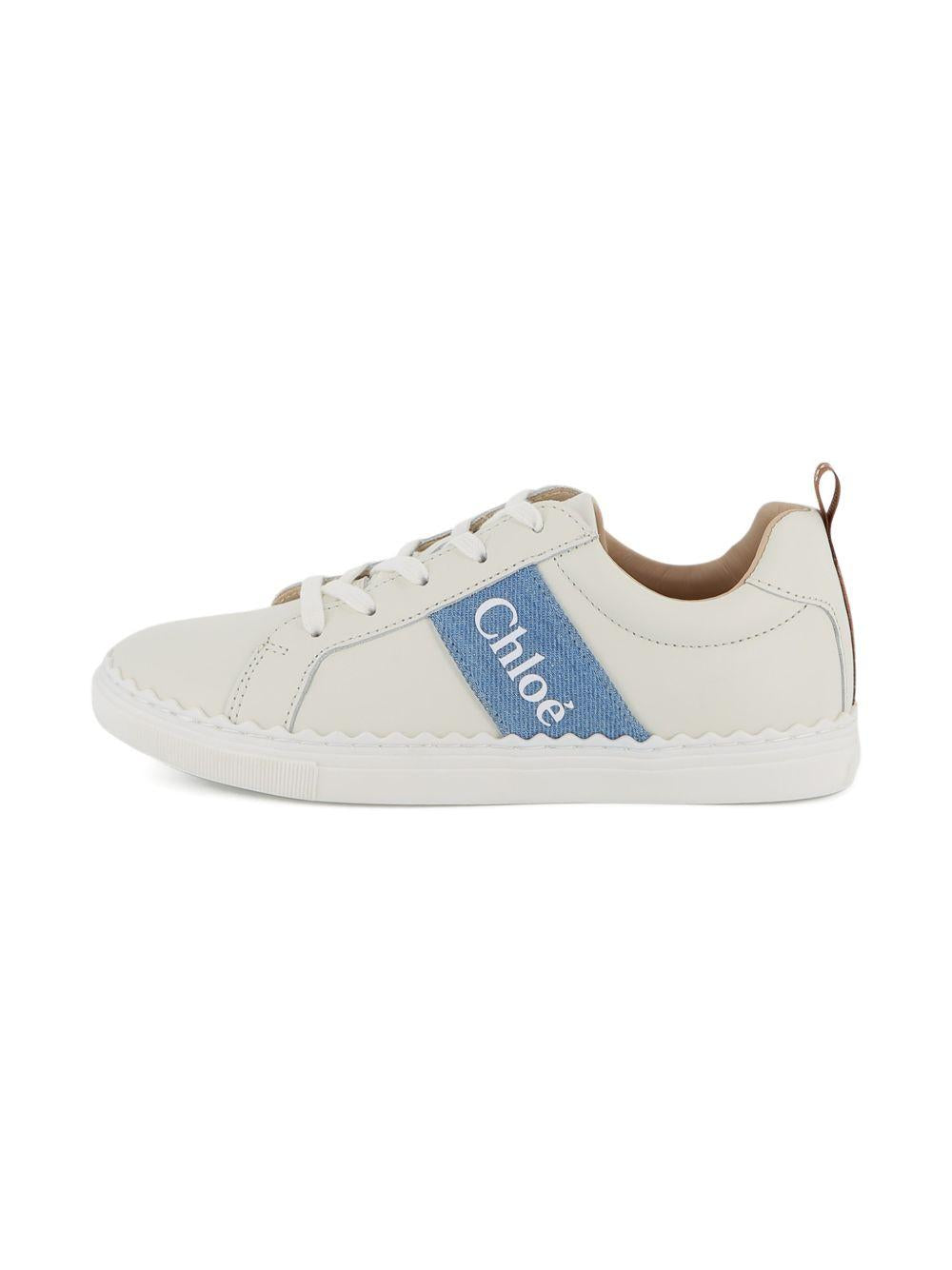 Sneakers per bambina Chloé Kids bianche con toppa con logo C20887 117 CHLOE' KIDS 