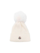 Berretto per bambina Moncler Enfant bianco con pompon L29543B00007M1131 030 MONCLER KIDS 