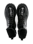 Stivali per bambina Dolce & Gabbana Kids neri con placca con logo D11360 AW623 80999 DOLCE & GABBANA KIDS 