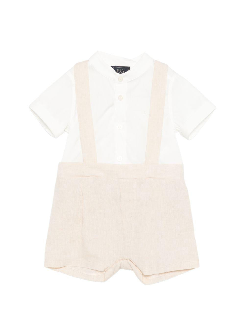 Set camicia e salopette per neonato Fay Kids multicolore con colletto tondo FYA511 I0318 109AV FAY KIDS 