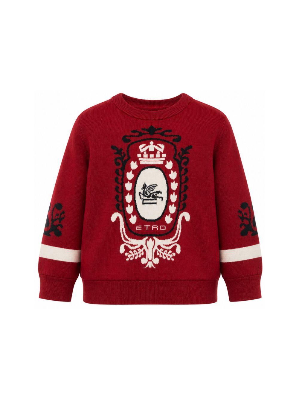 Maglione per bambino Etro Kids rosso con motivo Pegaso ricamato GZ9P00 Z4117 418 ETRO KIDS 