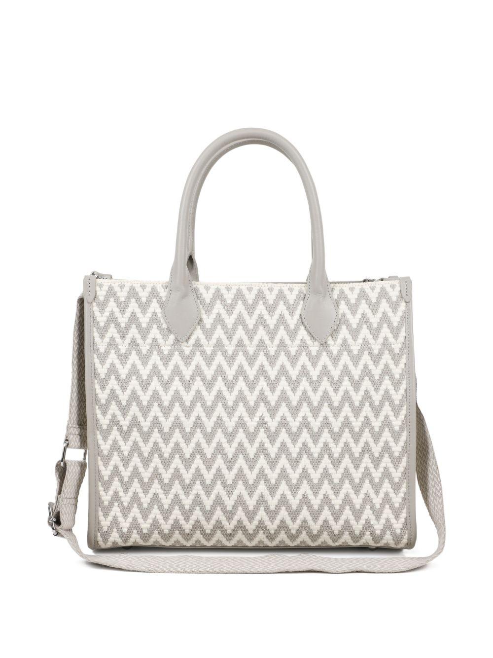 Borsa tote per bambina Lanvin Enfant grigia con motivo a zig-zag N30330 N52 LANVIN KIDS 