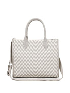 Borsa tote per bambina Lanvin Enfant grigia con motivo a zig-zag N30330 N52 LANVIN KIDS 