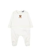 Tutina per neonati Moschino Kids bianca con colletto alla Peter Pan MOY06ZLAA23 10063 MOSCHINO KIDS 