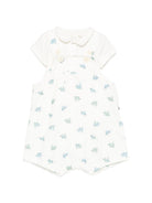 Set t-shirt e salopette per neonato Petit Bateau bianco con stampa animali all-over A0FMJ 01 PETIT BATEAU KIDS 