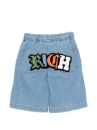 Shorts per bambino John Richmond Junior in denim con applicazione logo sul retro RBP26062BE DENIM BLUE LIGHT JOHN RICHMOND KIDS 
