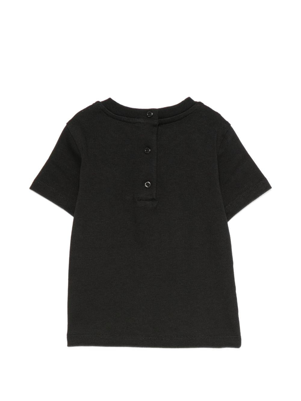 T-shirt per neonati Balmain Kids nera con stampa logo sul davanti BY8631 Z3672 930BC BALMAIN KIDS 