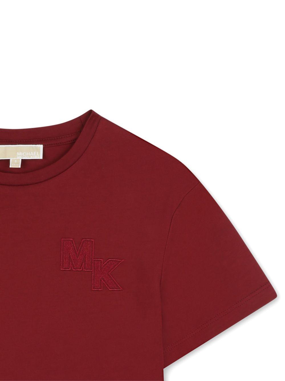 T-shirt per bambina Michael Kors Kids rossa con logo ricamato R30494 95L MICHAEL KORS KIDS 