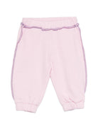 Pantaloni sportivi per neonata Emilio Pucci Junior rosa con cuciture a contrasto PZ6010 Z3183 51S EMILIO PUCCI KIDS 