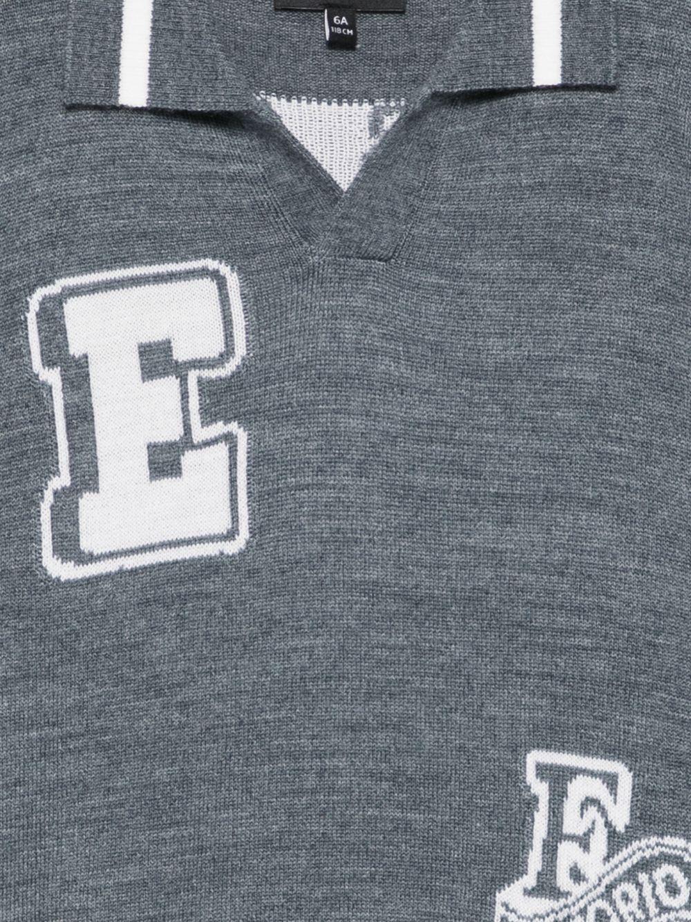 Maglione per bambino Emporio Armani Kids grigio con logo in maglia EB001583 AF27314 O8035 EMPORIO ARMANI KIDS 