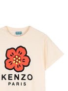 T-shirt per bambina Kenzo Kids beige con stampa a fiori K61698 208 KENZO KIDS 