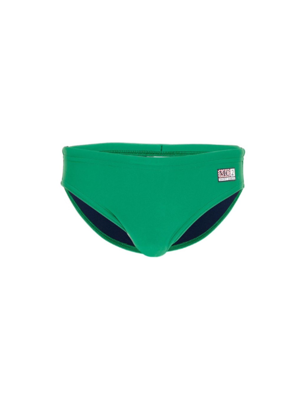 Costume da bagno per bambino MC2 Saint Barth Kids verde con logo sul davanti BIL0001 00732L MC2 ST. BARTH KIDS 