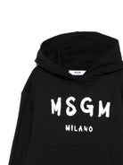 Felpa per bambino MSGM Kids nera con cappuccio F5MSJUHS019 110 MSGM KIDS 