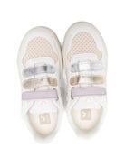 Sneakers V-10 per bambina Veja Kids bianche con inserti rosa CV0521505 V-10 WHITE PETALE VEJA KIDS 