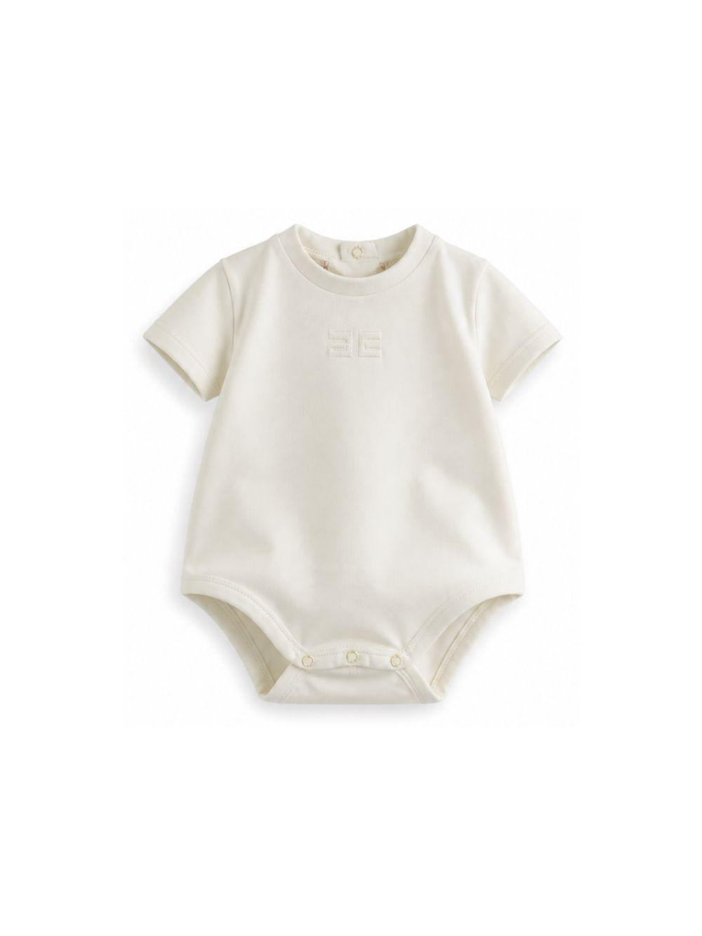 Body per neonata Elisabetta Franchi La Mia Bambina bianco con chiusura con bottoni a pressione ENBD0070JF054 0004 ElISABETTA FRANCHI KIDS 