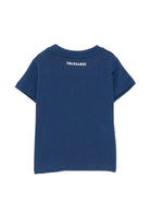 T-shirt per neonato Trussardi Junior blu con logo sul davanti TIP26048TS BLUE EST. TRUSSARDI KIDS 